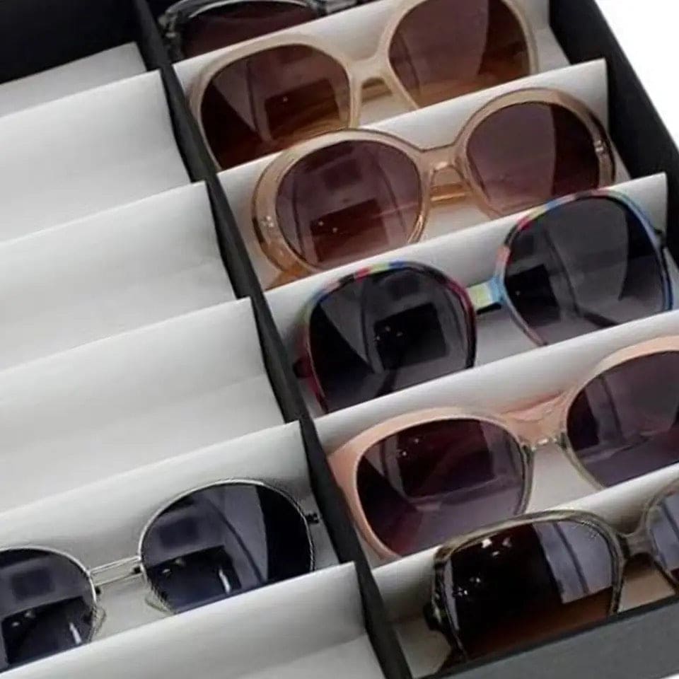 18 Grid Sunglasses Organizer, Eyeglasses Storage Display Box, Glasses Display Stand Storage Box Case Tray, Eye Wear Display Stand, Foldable Glasses Display Case, Glasses Jewelry Organizer 18 Grid Sunglasses Organizer, Eyeglasses Storage Display Box, Glasses Display Stand Storage Box Case Tray, Eye Wear Display Stand, Foldable Glasses Display Case, Glasses Jewelry Organizer